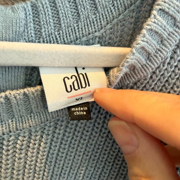 Cabi Light Blue Fair Play Convertible Zip Sweater S #3522 - Picture 3 of 6